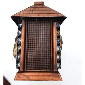 Japanese Pagoda Lantern Copper with Blue Opalescence Marbles